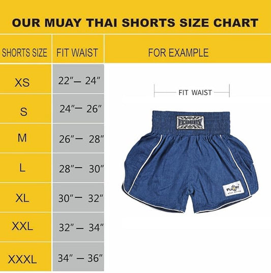 FLUORY Muay Thai Shorts Boxer Shorts Boxing Trunks Kick Martial Arts Training Gym Clothing for Men Women Professional Boxing