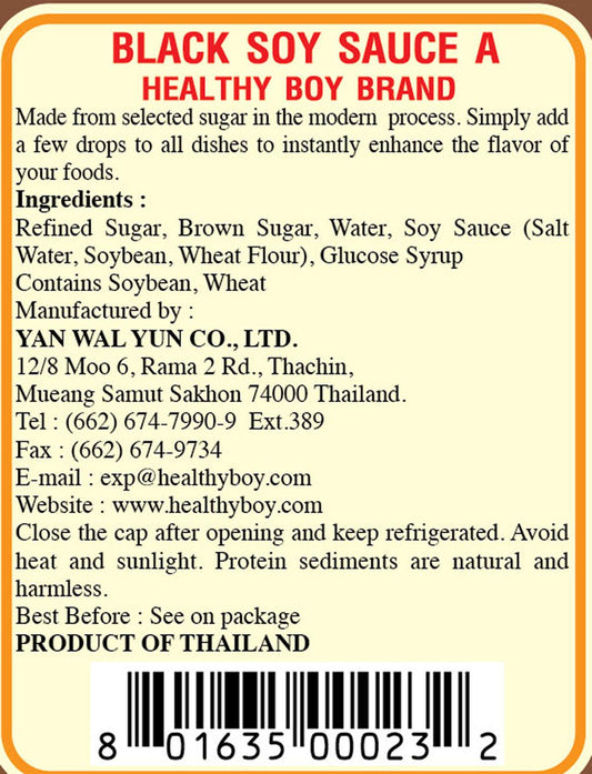 Healthy Boy Thai Black Soy Sauce, 14 Ounces, Product of Thailand (2 Bottles)