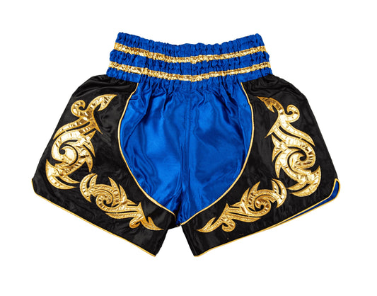 Muay Thai Shorts for Men Women Slim Cut MMA Boxing Shorts Training Kickboxing Workout Clothing Martial Arts Trunks (X-Large, Blue)