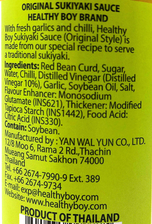 Healthy Boy Thai Sukiyaki Sauce (Original Style), 12 Ounces, Product of Thailand (Pack of 1)